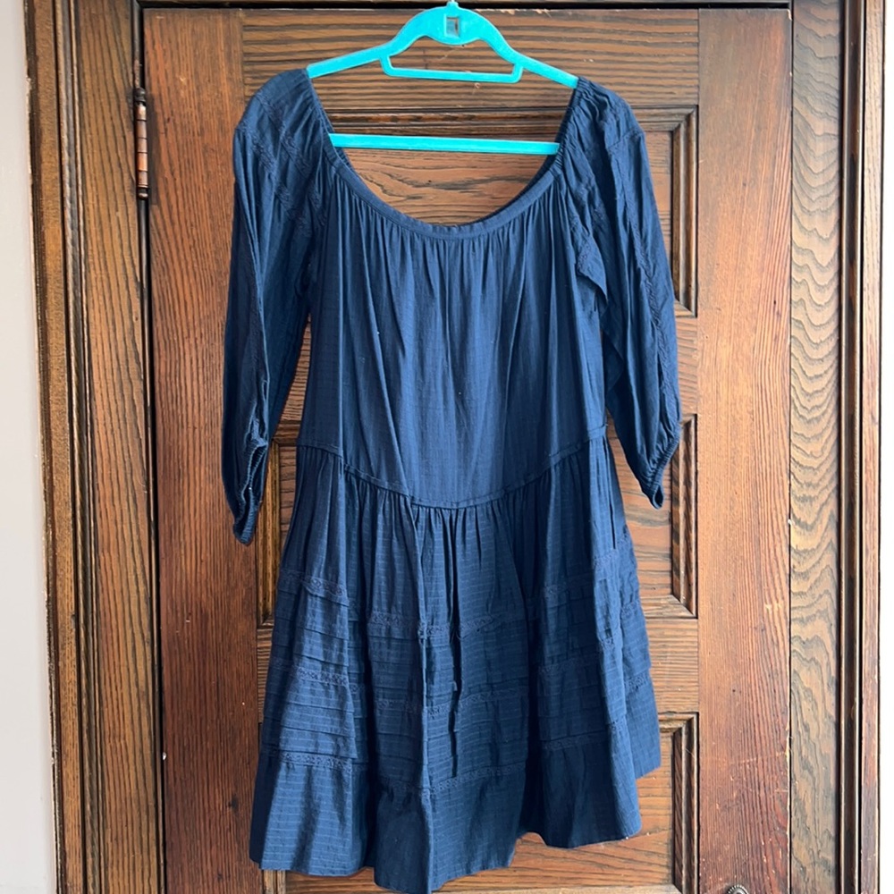 FREE PEOPLE- Navy Off The Shoulder Dress